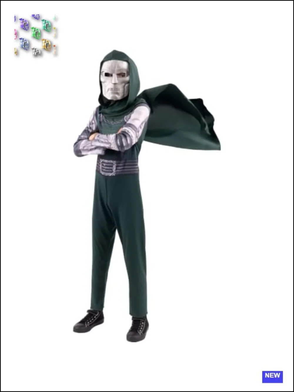 Marvel Doctor Doom Youth Halloween Costume Jumpsuit with Mask